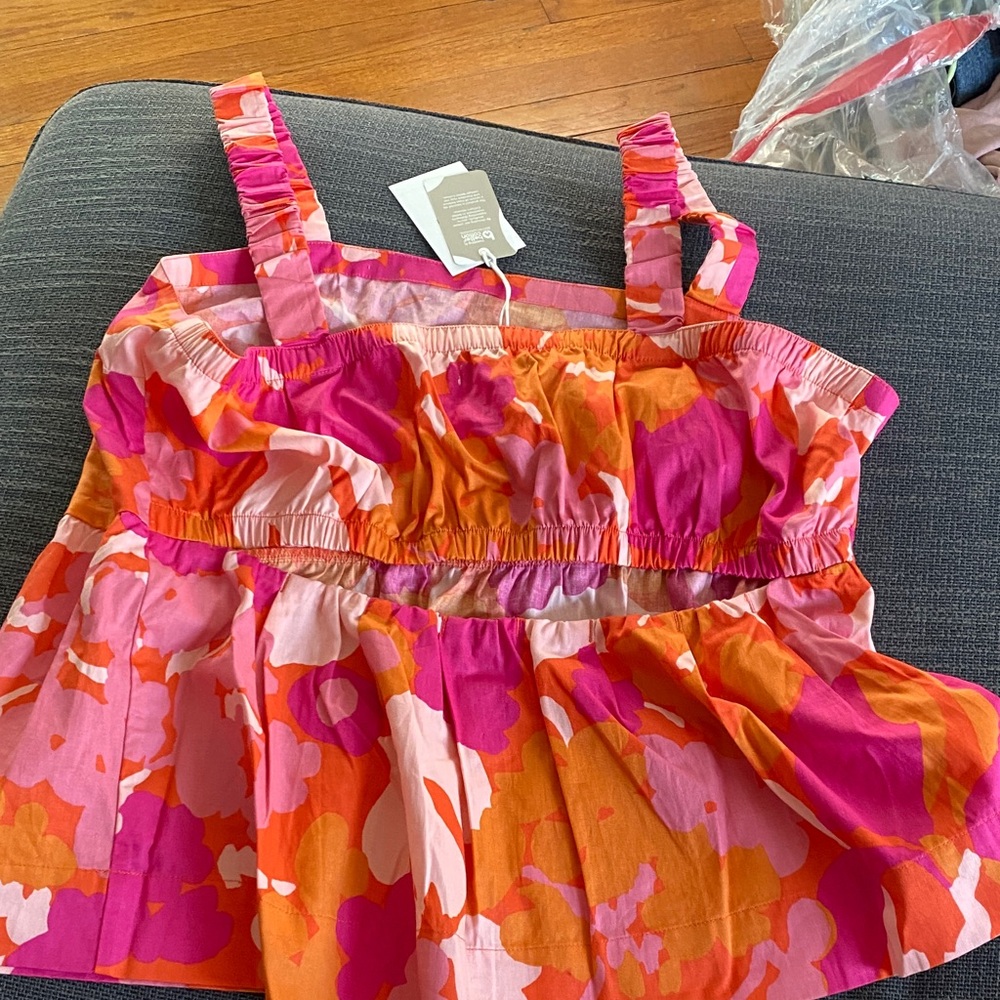Peplum breezy Vibrant Floral Women's Blouse - Picture 2 of 5